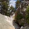 D ) Climbing to the Top of the Shining Rock Pinnacle
