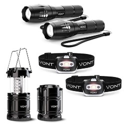 VONT 2 Pack LED Camping Lanterns & VONT LED Flashlight Review